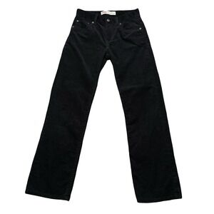 Levi's 514 High Waist Corduroy Trousers Straight Leg Black Size 14 Reg - 27x27
